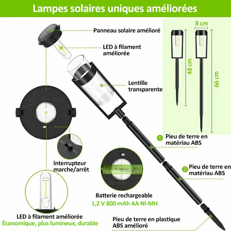 ÉcoLamp - Lampes solaires pour jardin🔥 2 pour le prix d'1 🔥