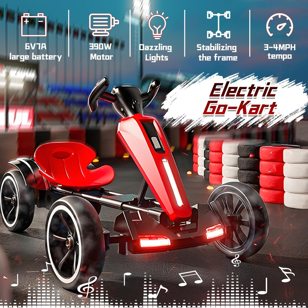 My Kart® - Go-Kart Électrique Pliable 6V pour Enfants