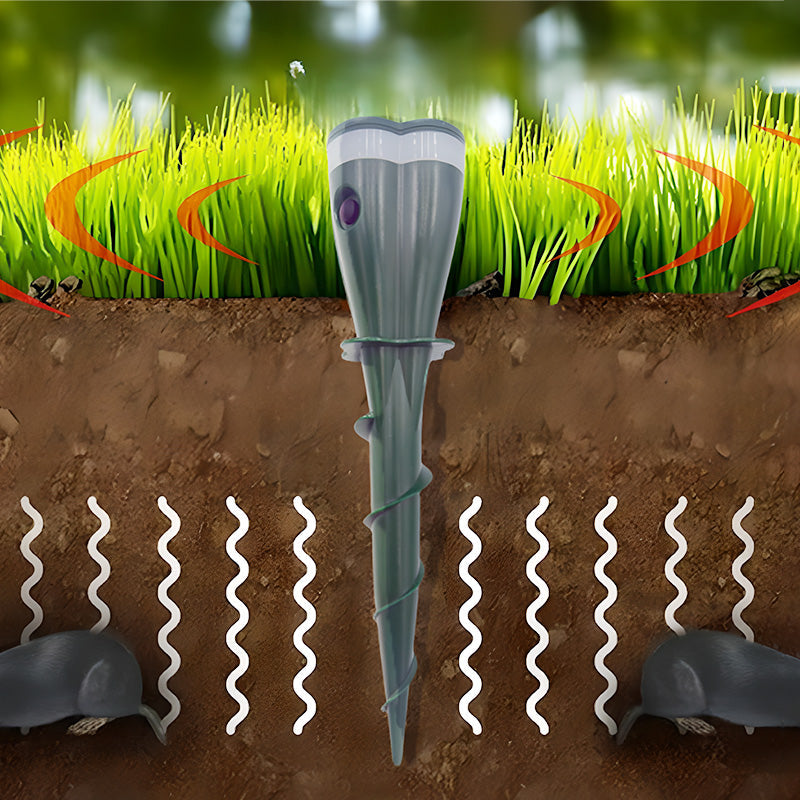 MoleAway® - Répulsif à vis solaire et imperméable contre les taupes