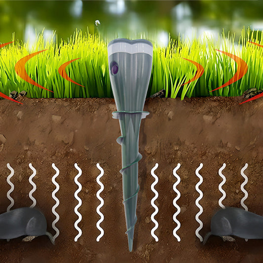 MoleAway® - Répulsif à vis solaire et imperméable contre les taupes