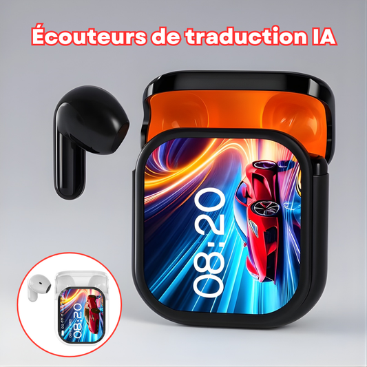 Tradéo® - Écouteurs de Traduction avec Écran Couleur et Réduction de Bruit