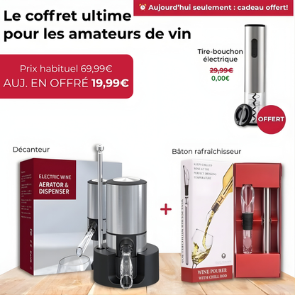 VinÉlite® - Le Coffret ultime pour les amateurs de vin (pack complet 3-en-1)